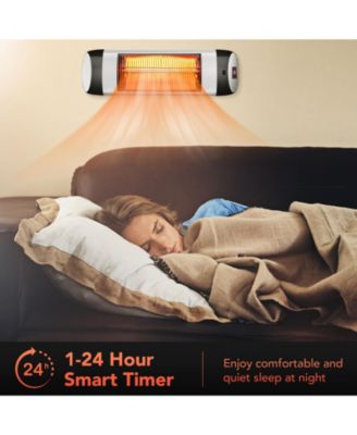 1500W Wall-Mounted Electric Heater Patio Infrared Heater with Remote Control