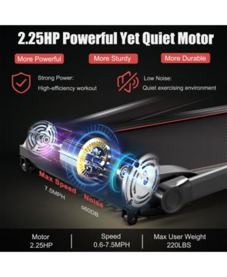 2.25HP Electric Running Machine Treadmill with Speaker and APP Control-Red