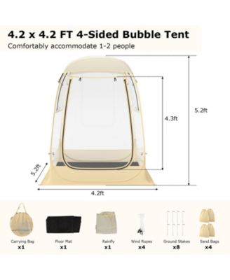 Instant Pop up Sports Tent with Carrying Bag and Floor Mat for 1-2 People