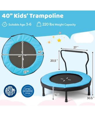 40 Inch Trampoline for Kids Indoor Outdoor Fitness Trampoline