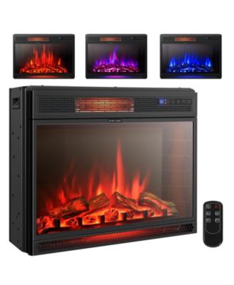 28 Inch Electric Freestanding and Recessed Fireplace with Remote