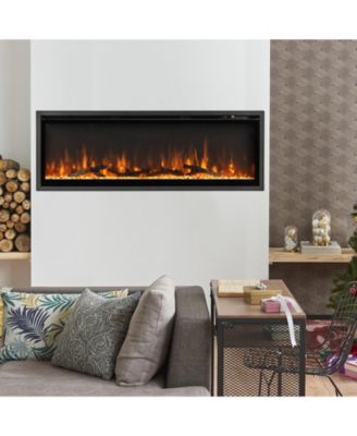 50 Inches Electric Fireplace in-Wall Recessed with Remote Control and Adjustable Color and Brightness