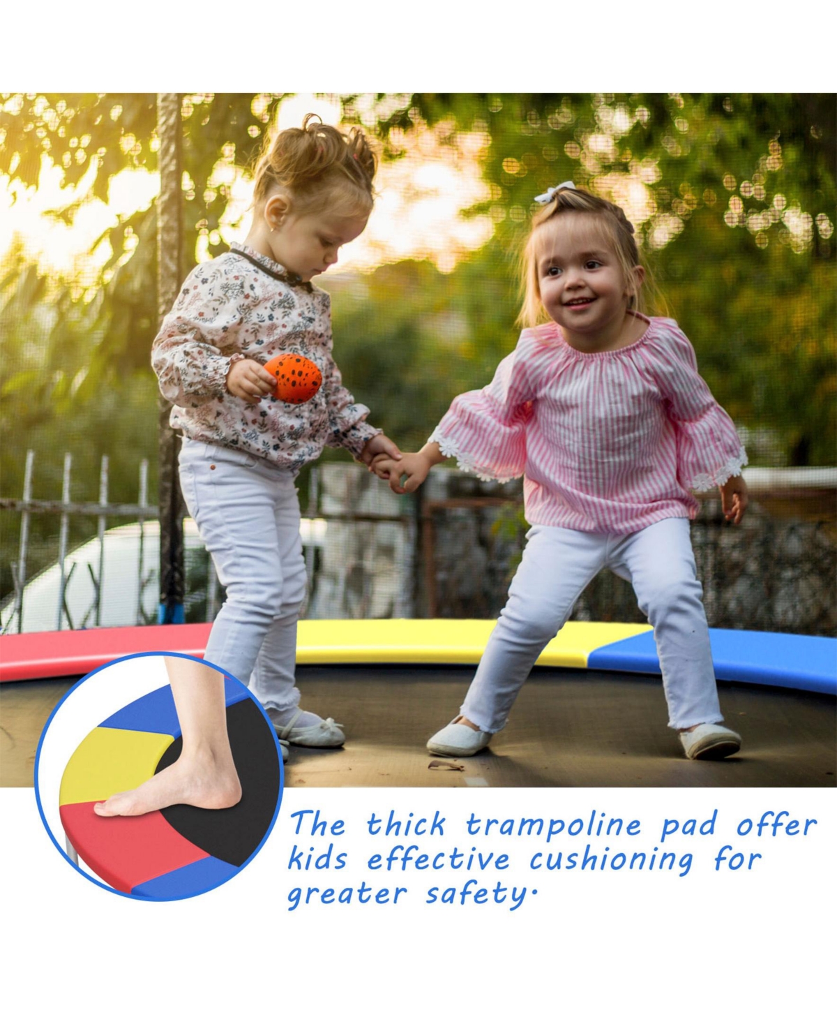 Sugift 15 Feet Universal Trampoline Spring Cover-Multicolor