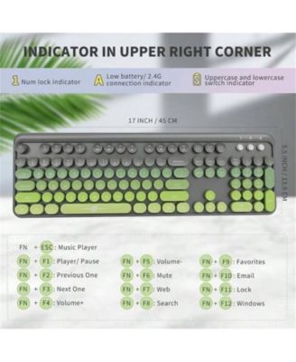 Wireless Keyboard and Mouse Combo – 2.4GHz Cordless, Quiet Slim Set with Cute Round Keys for Laptop, Computer, TV
