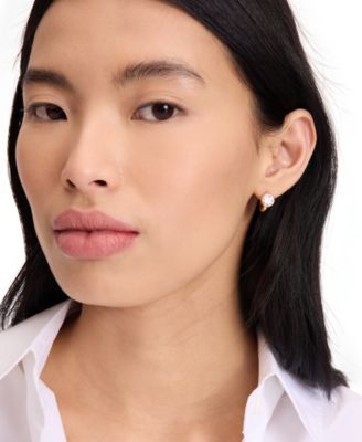 Cubic Zirconia Sparkling Round Huggie Earrings