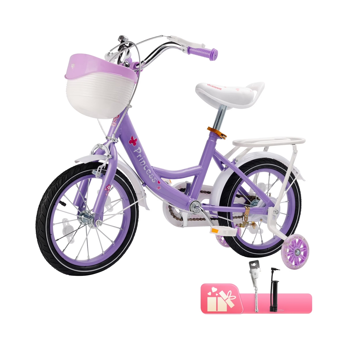 Artudatech 16-Inch Kids Bike for Ages 5-9 with Sparkling Training Wheels & Adjustable Design | Perfect Gift