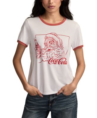 Lucky Brand - Women's Coca Cola Halftone Santa Classic Crewneck Top