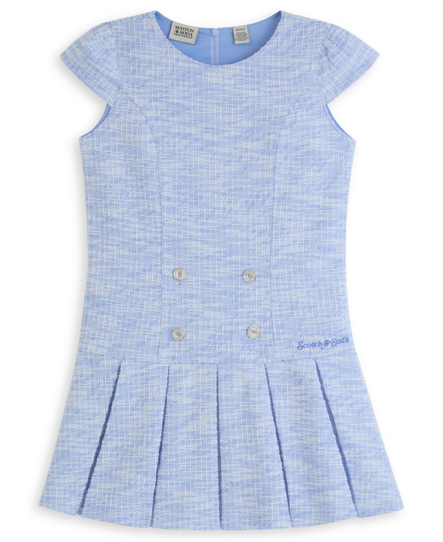 Girls' 4-6X Short-Sleeve Boucle Dress