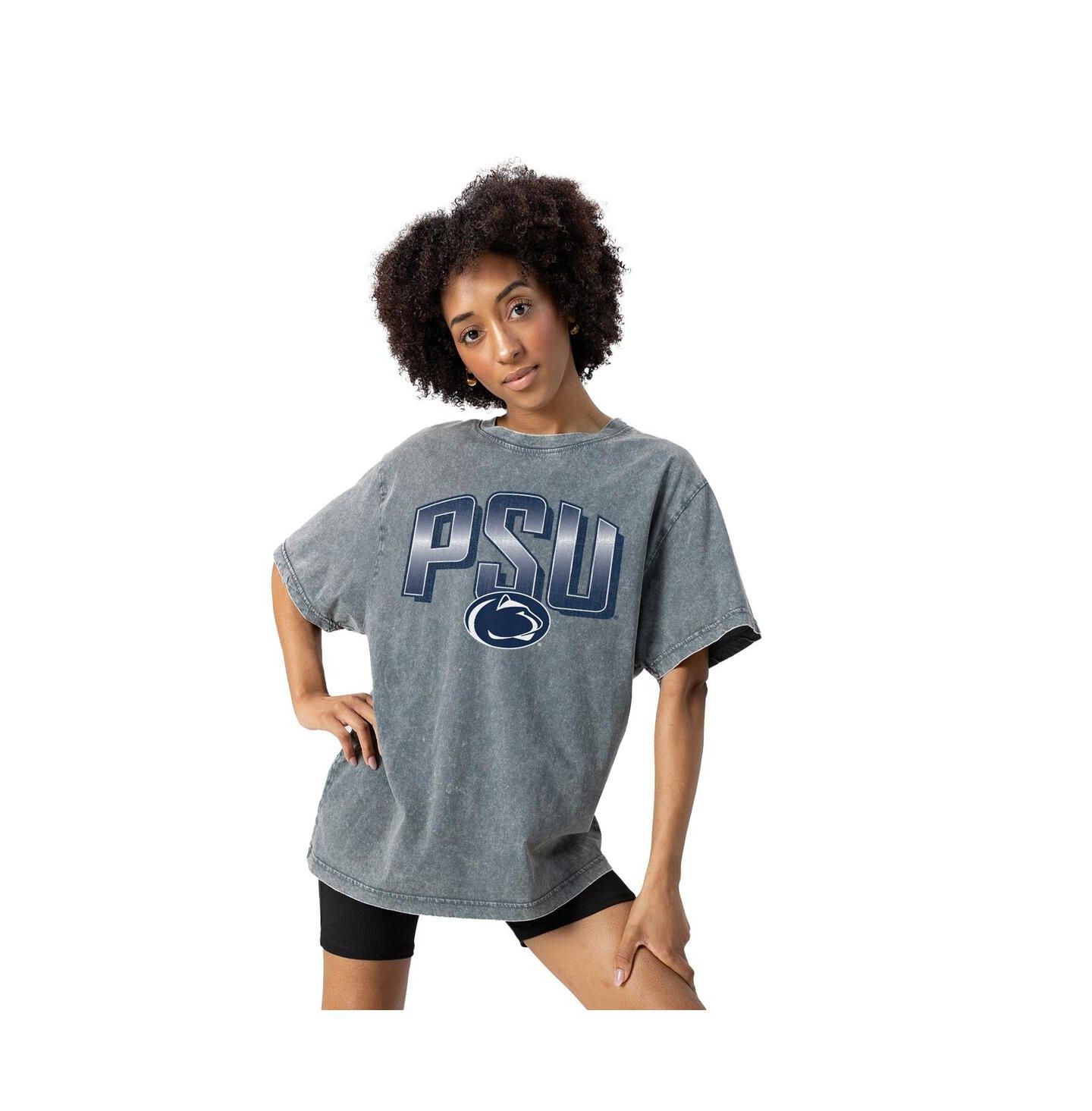 Женская футболка Gameday Couture Gray Penn State Nittany Lions Snow Washed Relaxed Fit Classic — фото 2