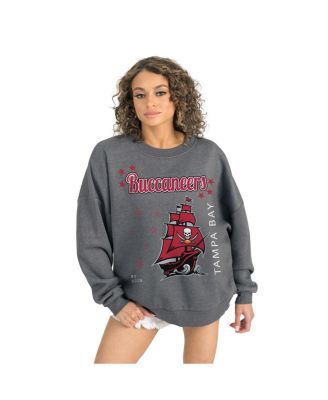 Women's Gray Tampa Bay Buccaneers Ready to Rumble Premium Fleece Pullover Sweatshirt