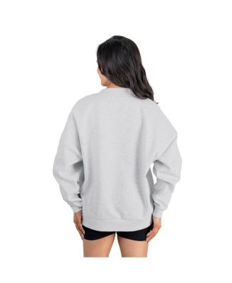 Women's Ash Detroit Lions Home Turf Oversized Premium Fleece Pullover Sweatshirt