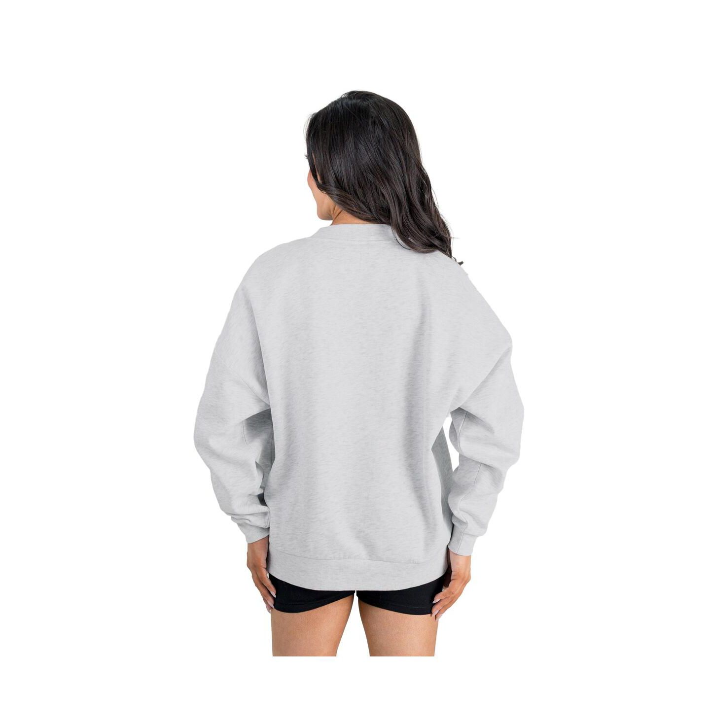 Женская толстовка Gameday Couture Ash Detroit Lions Home Turf Oversized Premium Fleece Pullover — фото 2