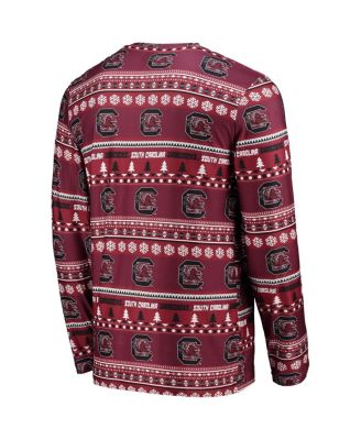 Men's 2-Piece Garnet South Carolina Gamecocks Ugly Sweater Long Sleeve Top and Pants Sleep Set