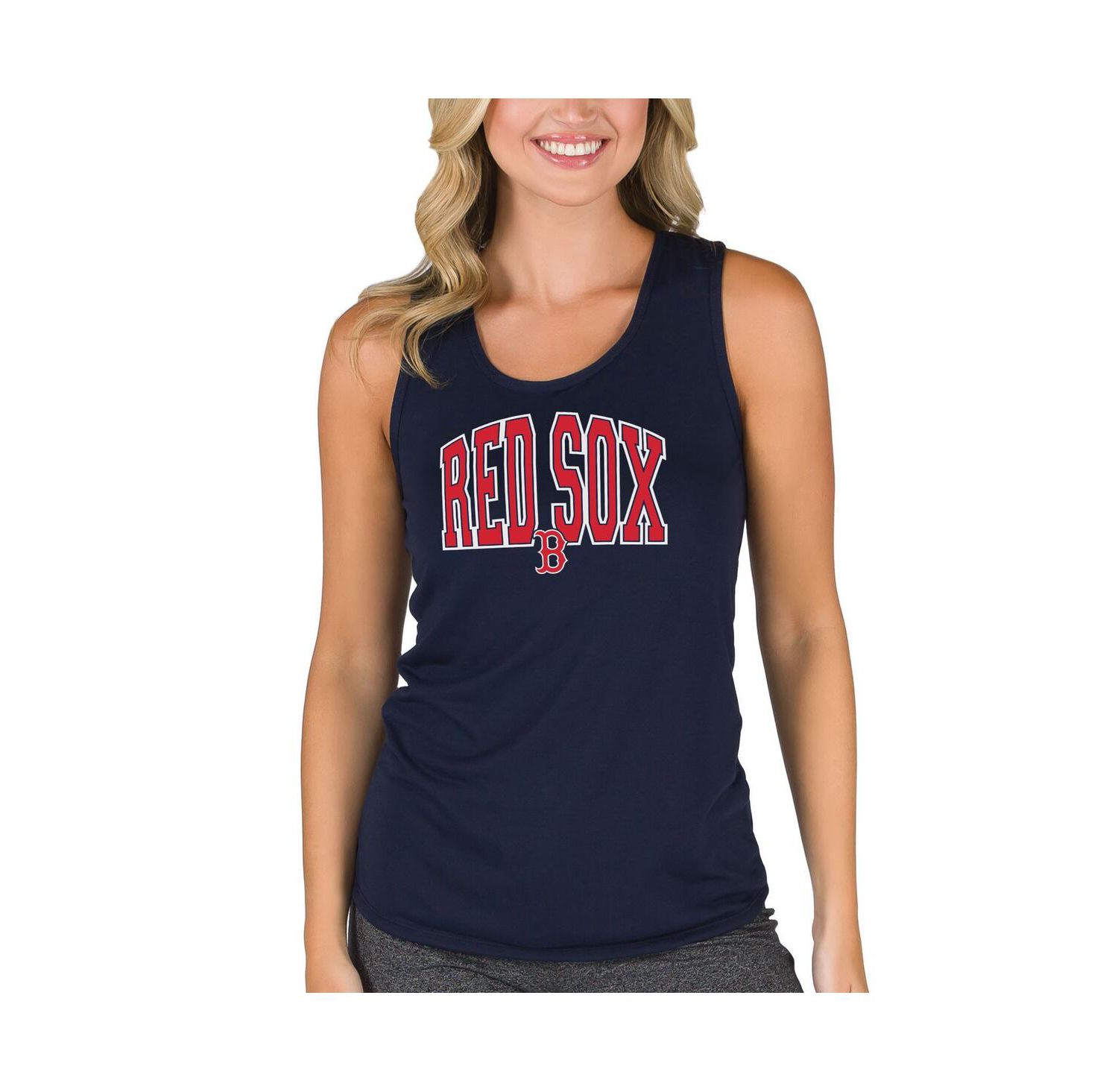 Women's Navy Boston Red Sox Marathon Racerback Tank Top