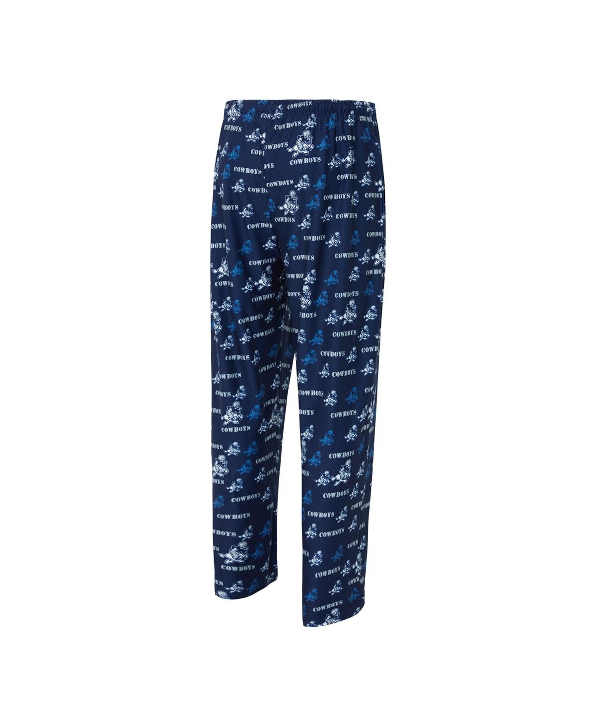 Concepts Sport Men's Navy Dallas Cowboys Retro Mosaic Allover Print Knit Pants In Blue