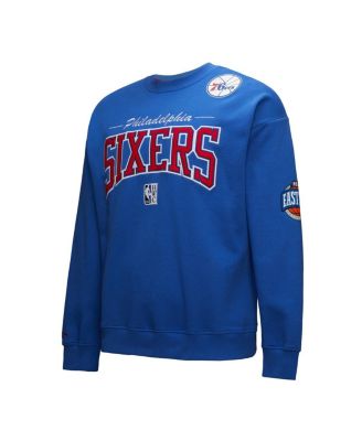 Men's Royal Philadelphia 76ers Hardwood Classics There Back 2.0 Vintage Pullover Sweatshirt