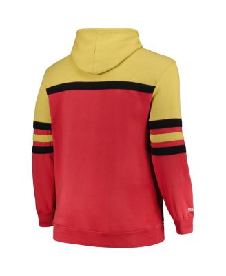 Men's Red Chicago Bulls Big Tall Hardwood Classics Head Coach Pullover Hoodie