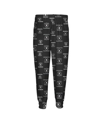 Toddler 2-Piece Black Las Vegas Raiders All-Over-Print Long Sleeve T-Shirt and Pants Sleep Set