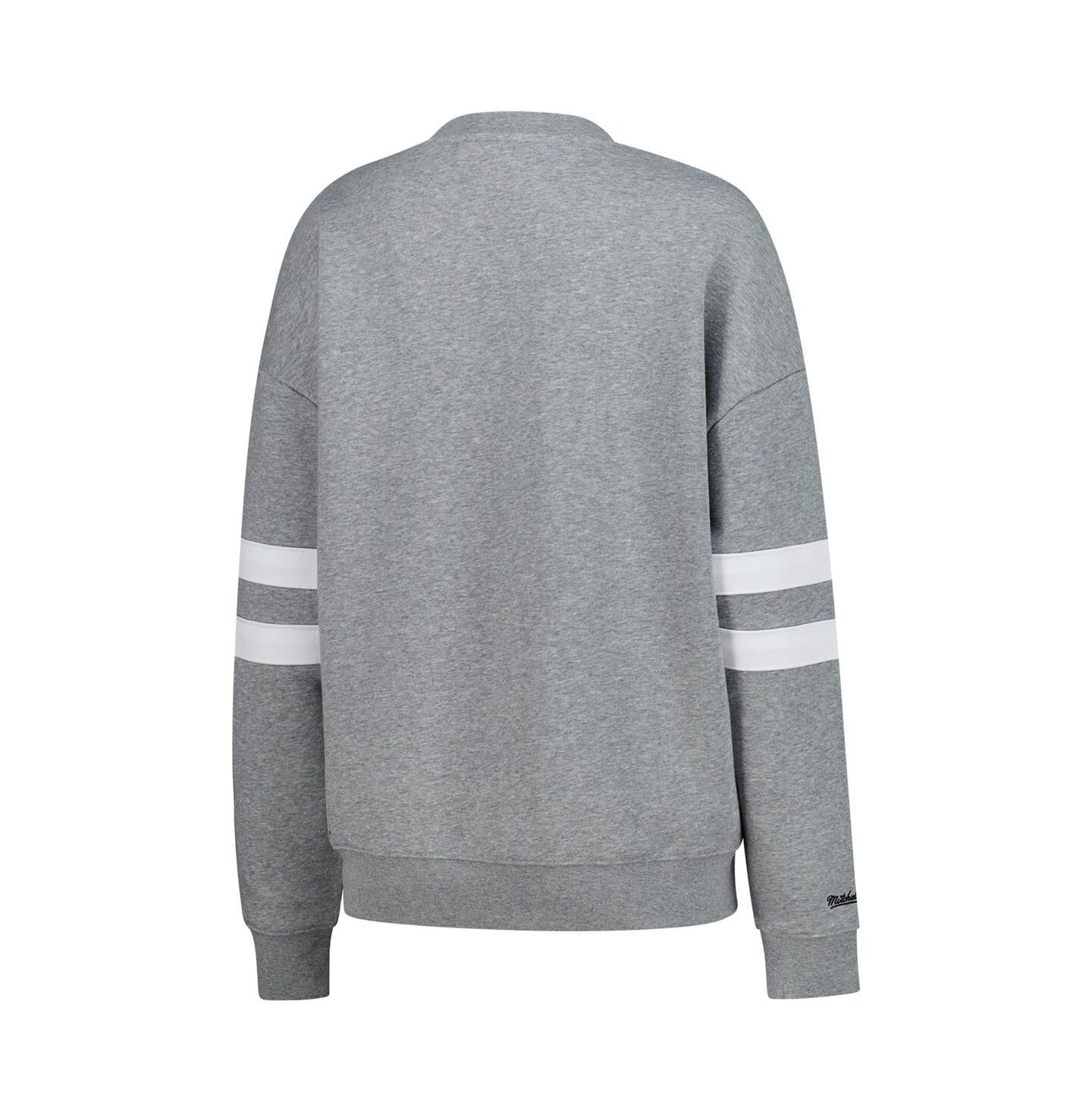 Женская толстовка Mitchell & Ness Heather Gray Pittsburgh Penguins Logo Lightweight Pullover — фото 4