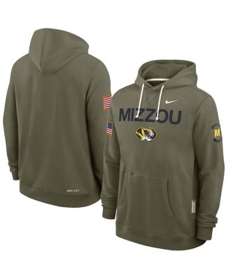 Nike - Men's Olive Missouri Tigers 2025 Military Appreciation Dri-FIT Hoodie