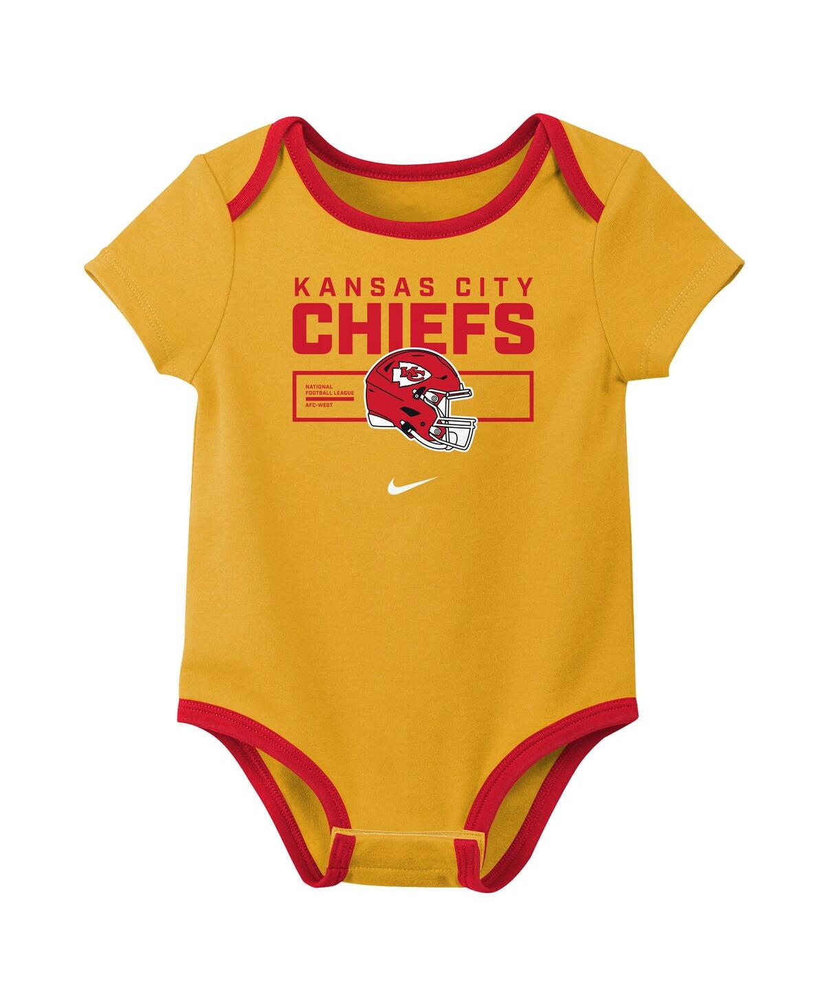 Nike Baby Boys and Girls 3-Pack Kansas City Chiefs Bodysuit Set