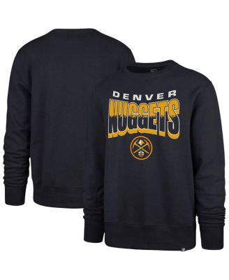 '47 Brand - Men's and Women's Navy Denver Nuggets Brush By Headline Crewneck Sweatshirt