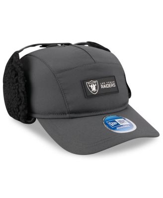 Men's Charcoal Las Vegas Raiders 2025 Sideline Cold Weather Runner Dog Ear Adjustable Hat