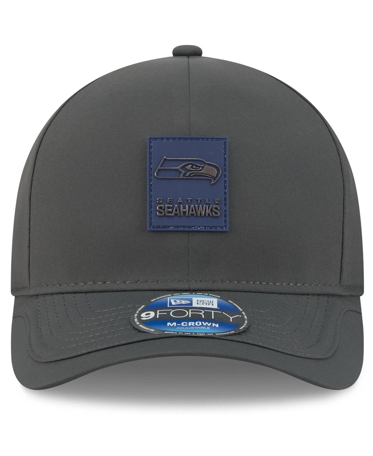 New Era Men's Charcoal Seattle Seahawks 2025 Sideline Cold Weather 9forty M-crown Adjustable Hat In Green
