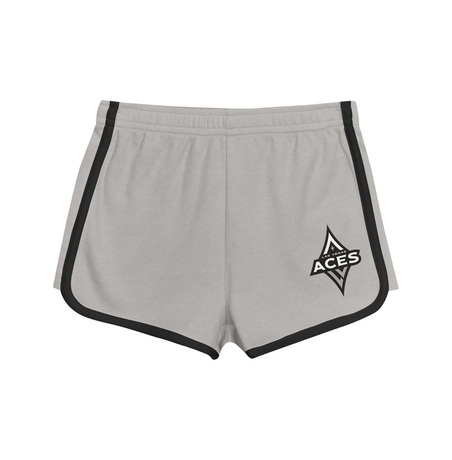 Детский комплект Outerstuff Toddler 2-Piece Gray Las Vegas Aces Double Run T-Shirt and Shorts Set — фото 4