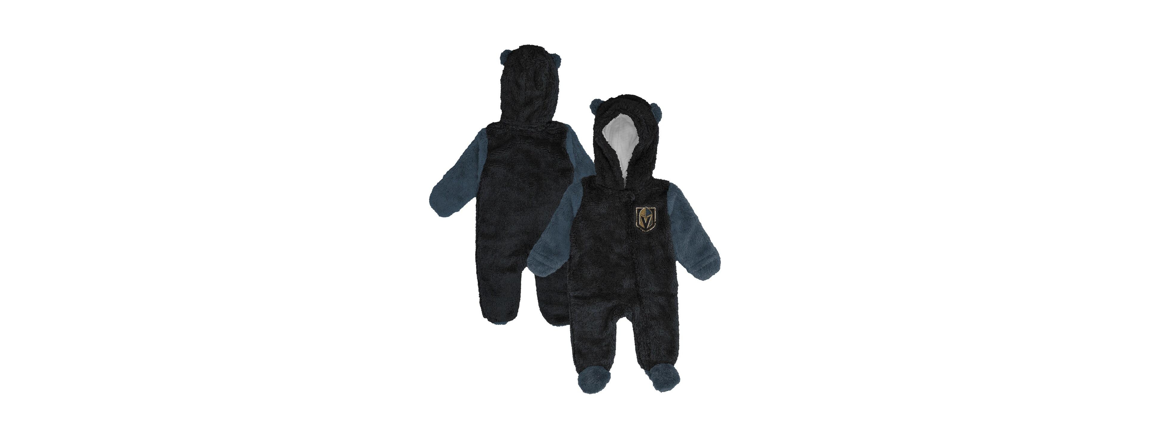 Outerstuff Newborn Black Vegas Golden Knights Stay Napping Fleece Bunting Full-Zip Hooded Sleeper