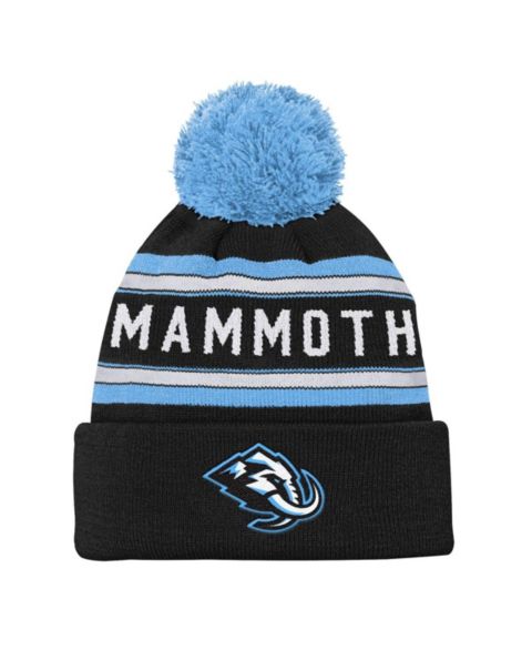 Детский головной убор Outerstuff Black Utah Mammoth Jacquard Cuffed Knit with Pom Hat