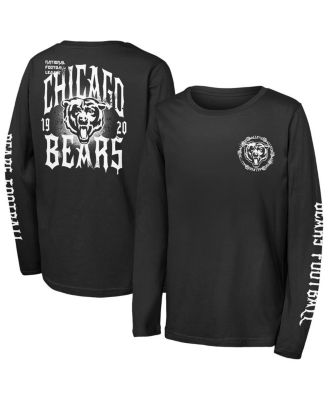 Outerstuff - Big Boys and Girls Black Chicago Bears Rumble Long Sleeve T-Shirt