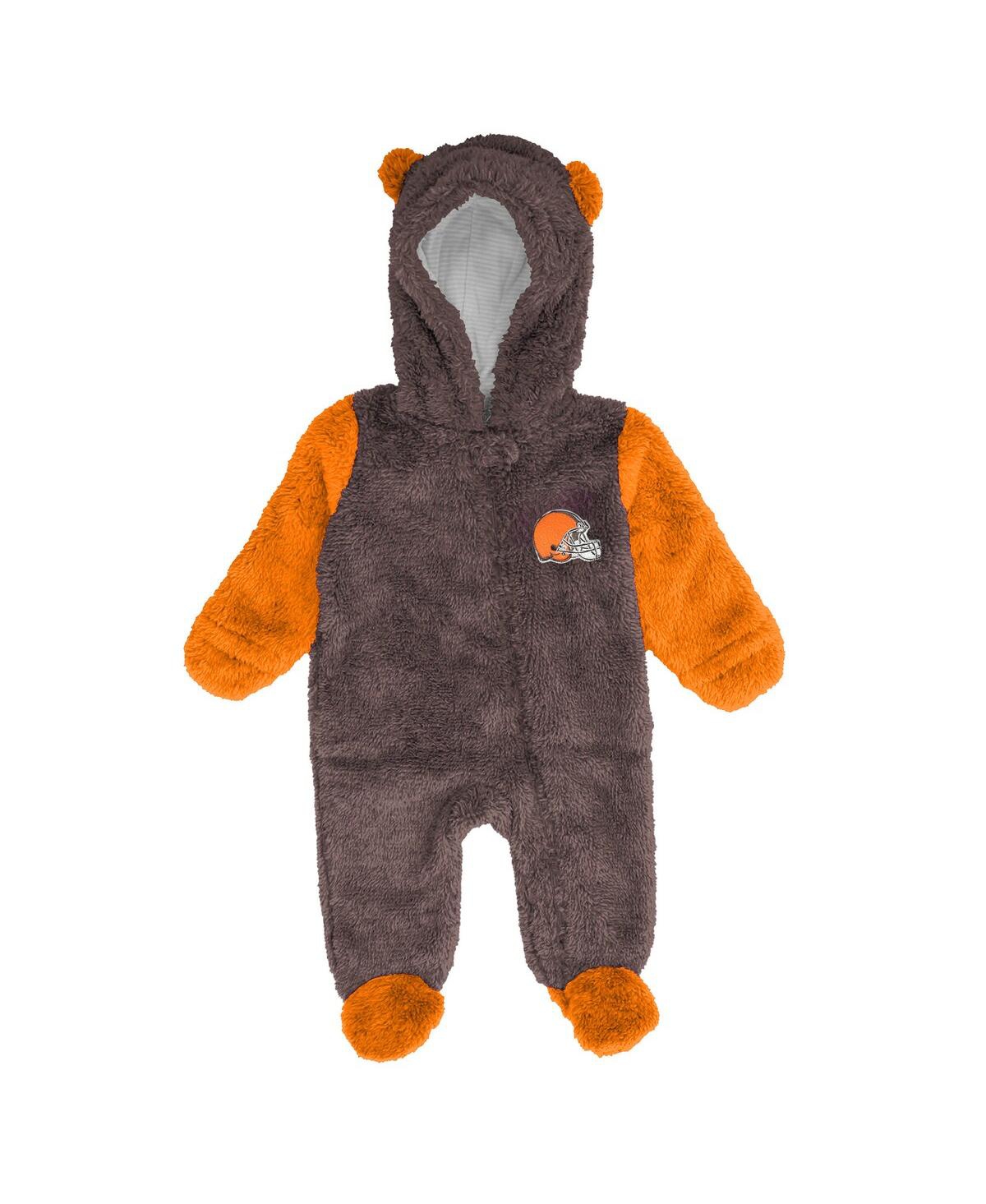 Outerstuff Baby Boys And Girls Brown Cleveland Browns Stay Napping Fleece Bunting Full-zip Sleeper In Brown