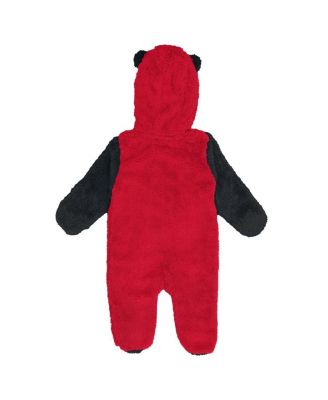 Newborn Red Chicago Bulls Stay Napping Fleece Bunting Full-Zip Hooded Sleeper