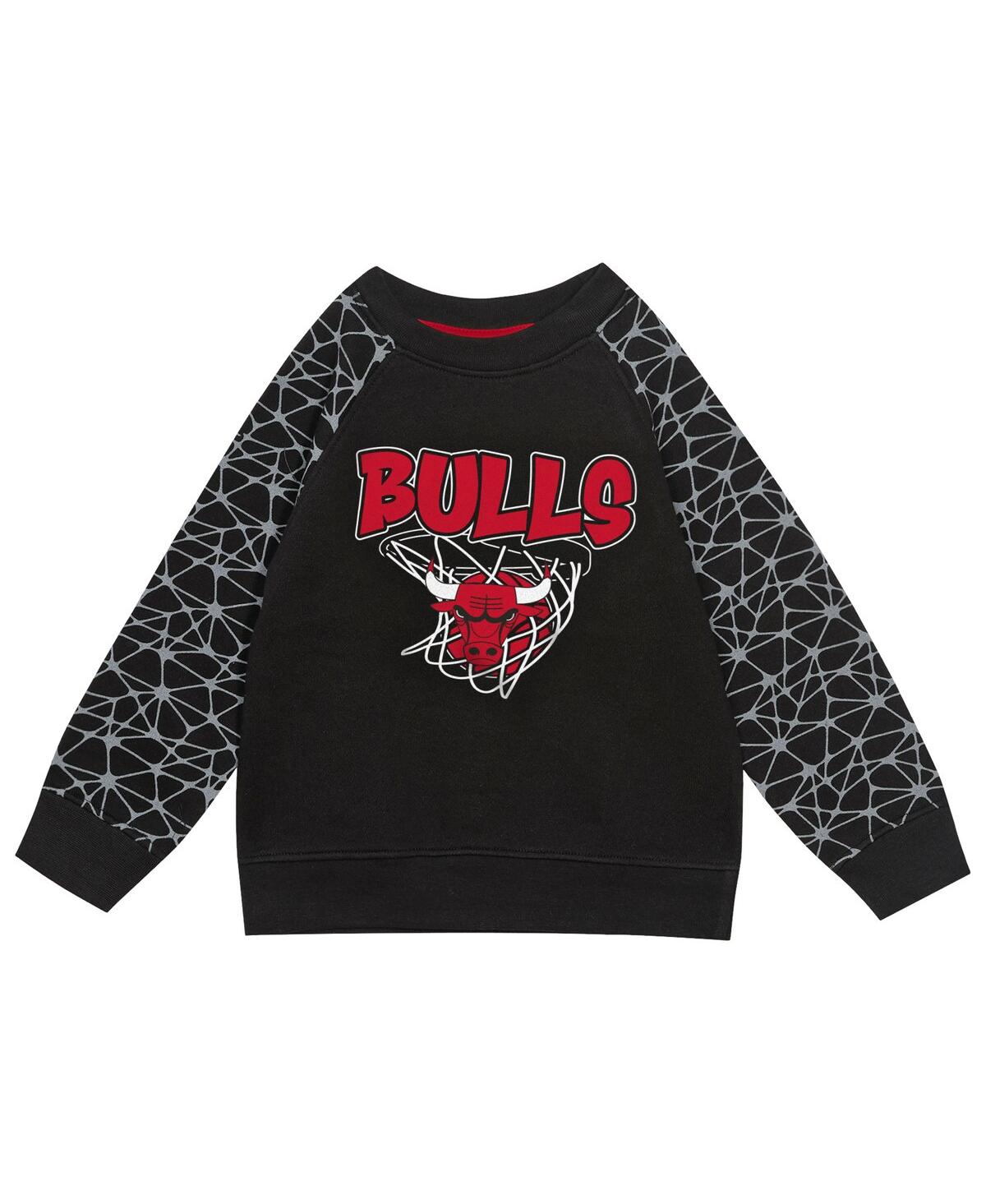 Outerstuff Toddler 2-piece Black Chicago Bulls Nothing But Net Fleece Sweatshirt And Pants Set In Black
