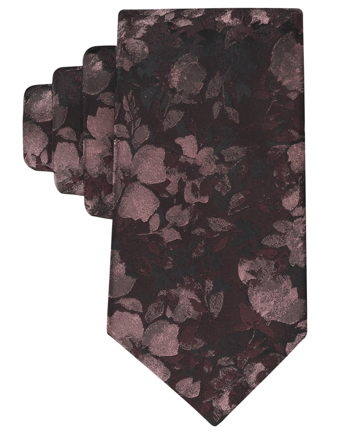 Calvin Klein Men's Yara Floral Tie In Burgundy