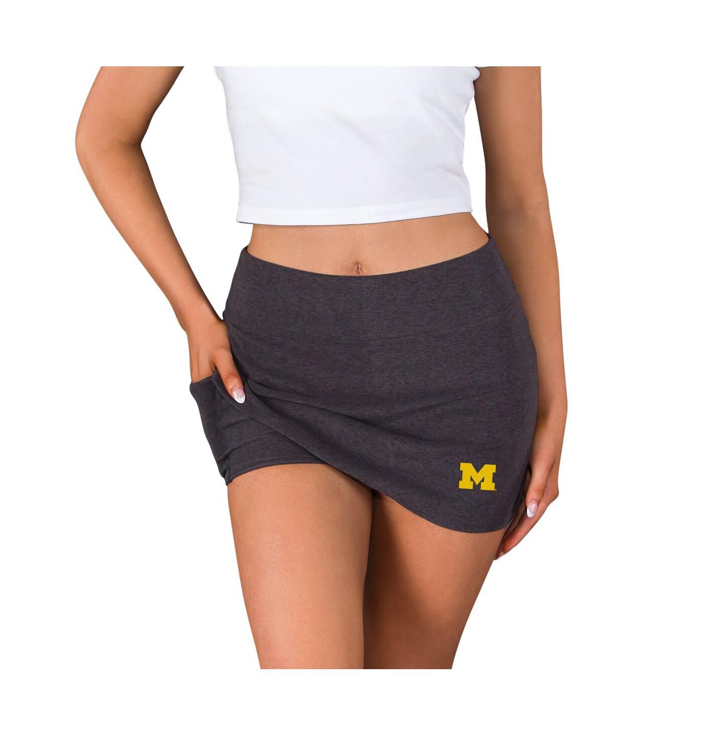 Женская юбка-шорты Concepts Sport Charcoal Michigan Wolverines Centerline Knit Skort — фото 2