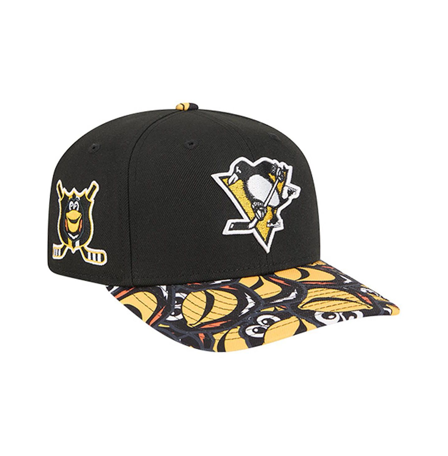 Мужские козырьки New Era Black Pittsburgh Penguins Mascot 9SEVENTY Adjustable Hat — фото 1