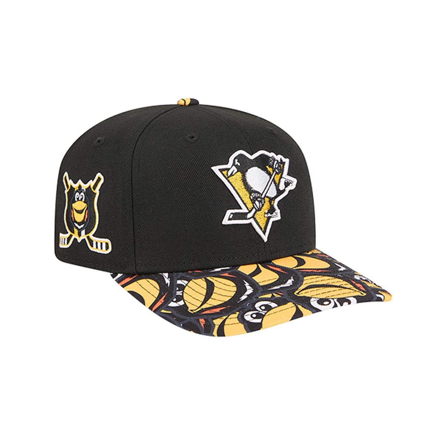 Men's Black Pittsburgh Penguins Mascot Visor 9SEVENTY Adjustable Hat