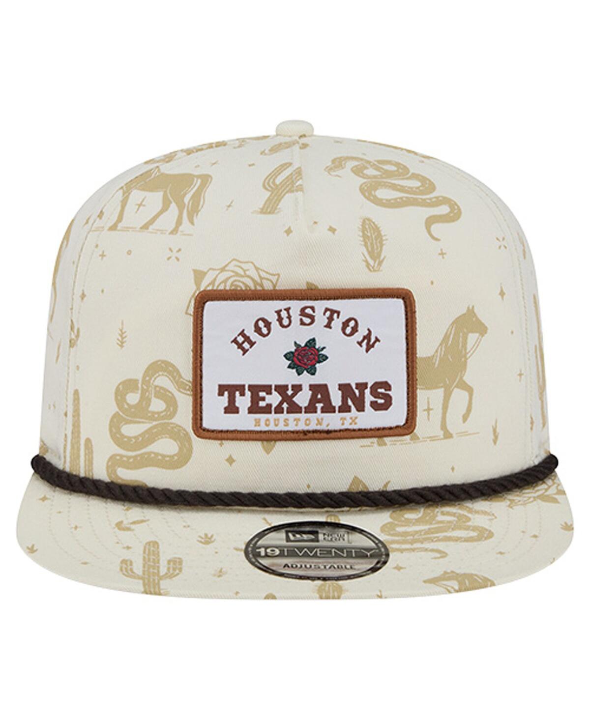 New Era Men's Cream Houston Texans Desert Rose 19twenty Adjustable Hat In Neutral