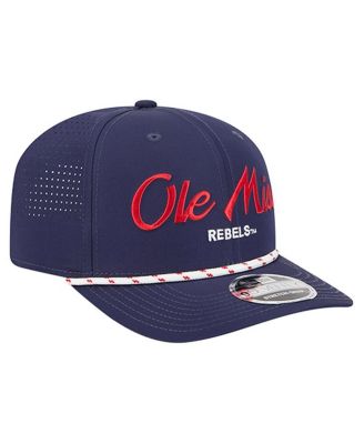 Men's Navy Ole Miss Rebels Script Performance Rope 9SEVENTY Adjustable Hat