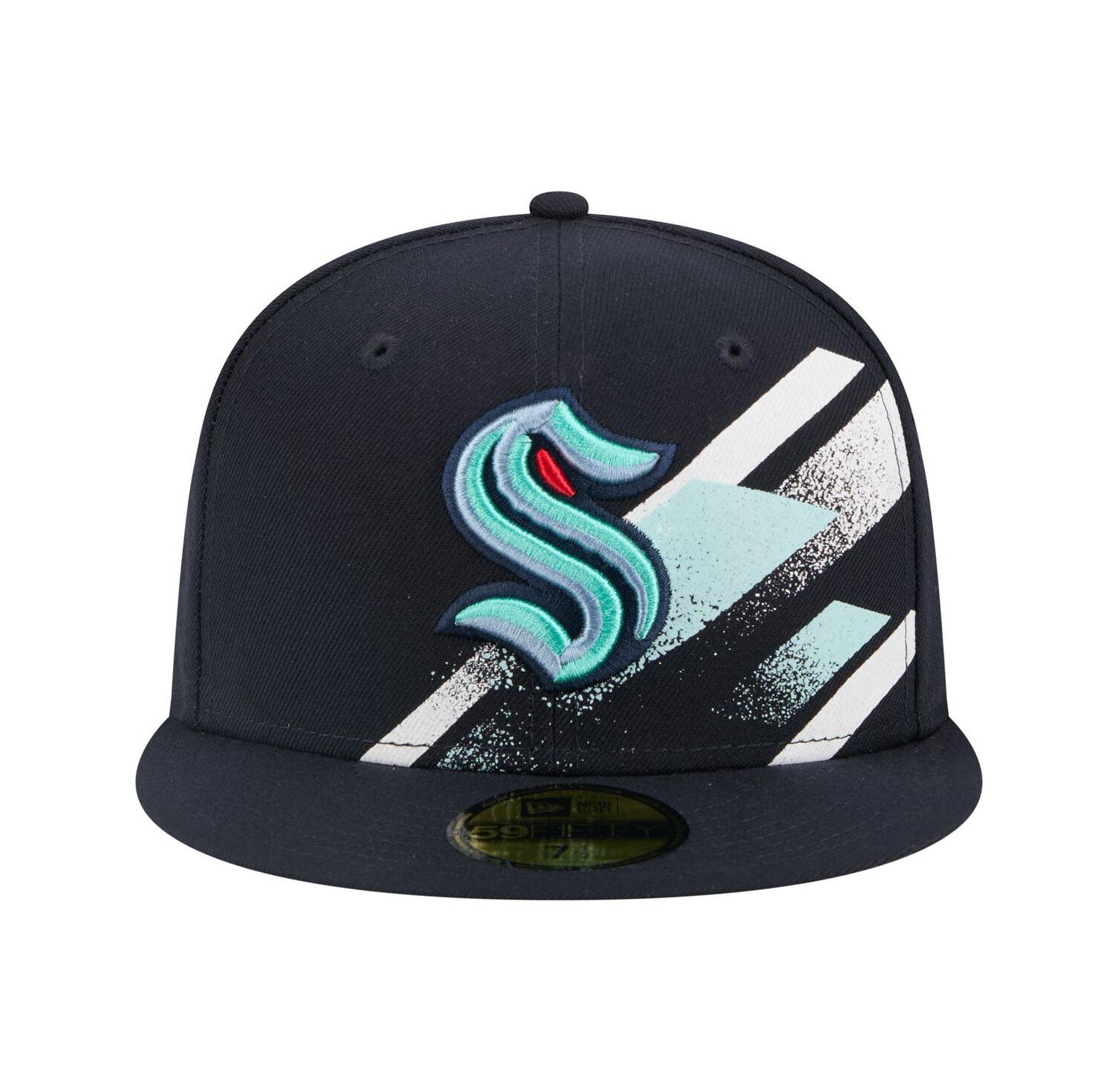 Men's Deep Sea Blue Seattle Kraken Faded Lines 59FIFTY Fitted Hat
