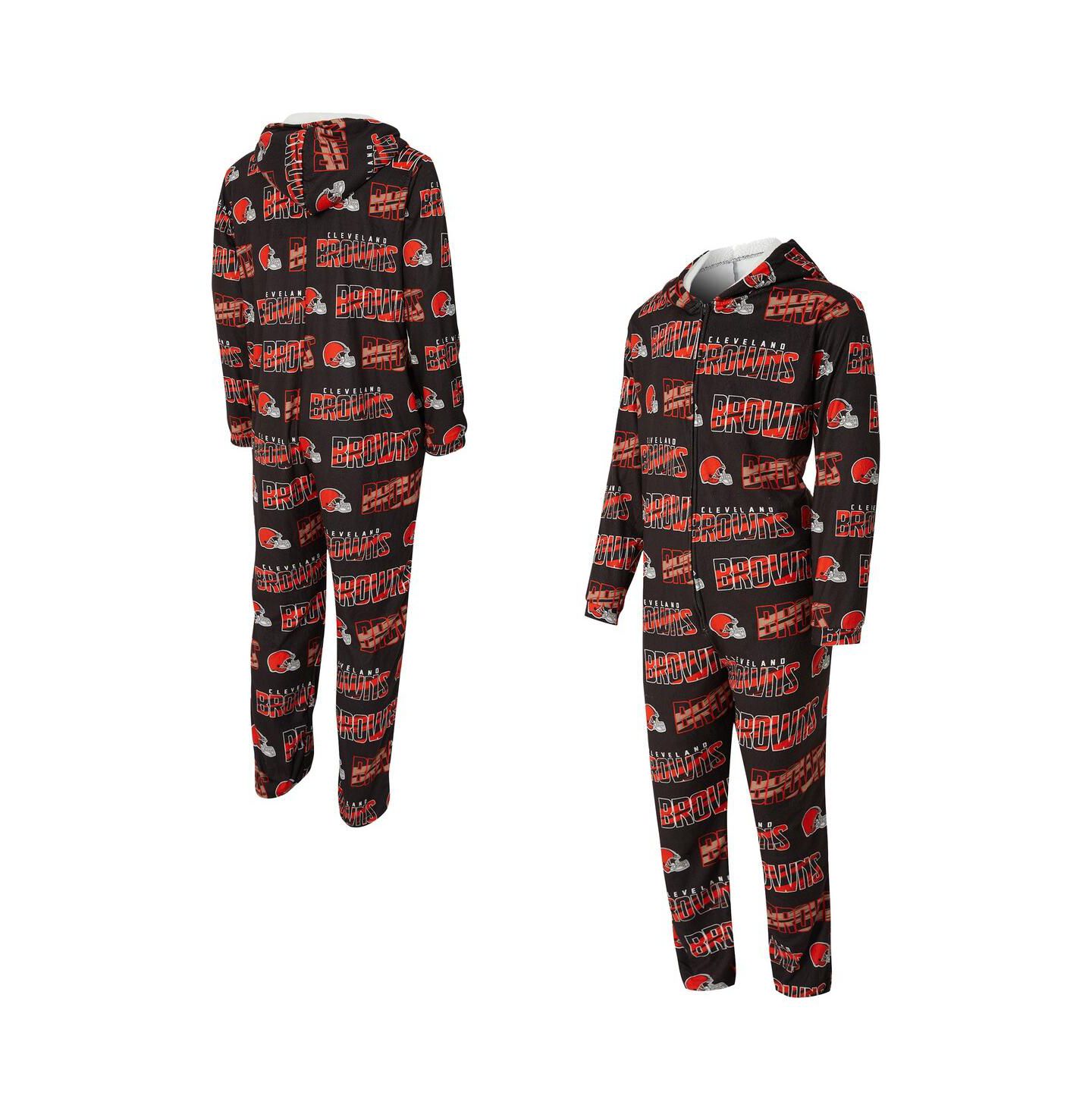 Мужской комбинезон Concepts Sport Cleveland Browns Shuffle из микрофлиса на молнии, Brown — фото 1