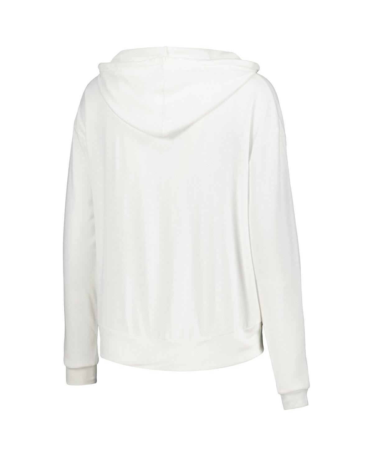 Concepts Sport Women's White Chicago Blackhawks Accord Hacci Long Sleeve Hoodie Top In Red