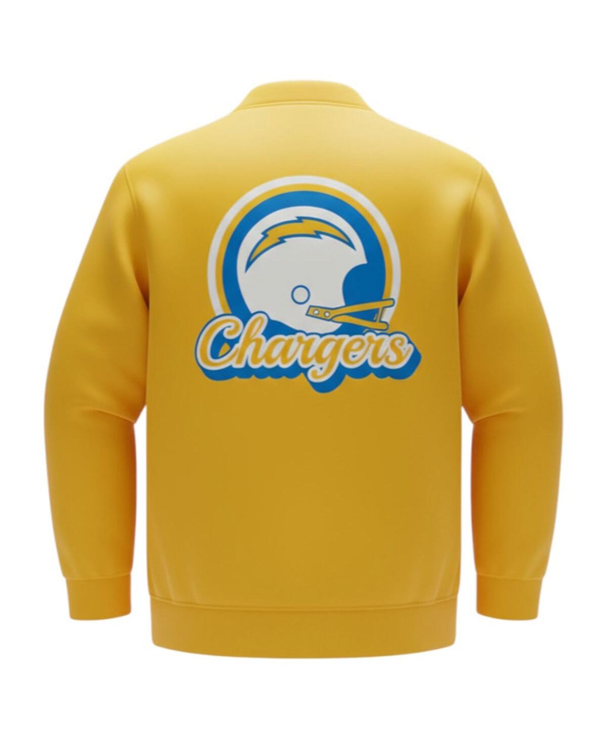 The Wild Collective Men's And Women's Gold Los Angeles Chargers Charger Power Fleece Sweatshirt In Burgundy