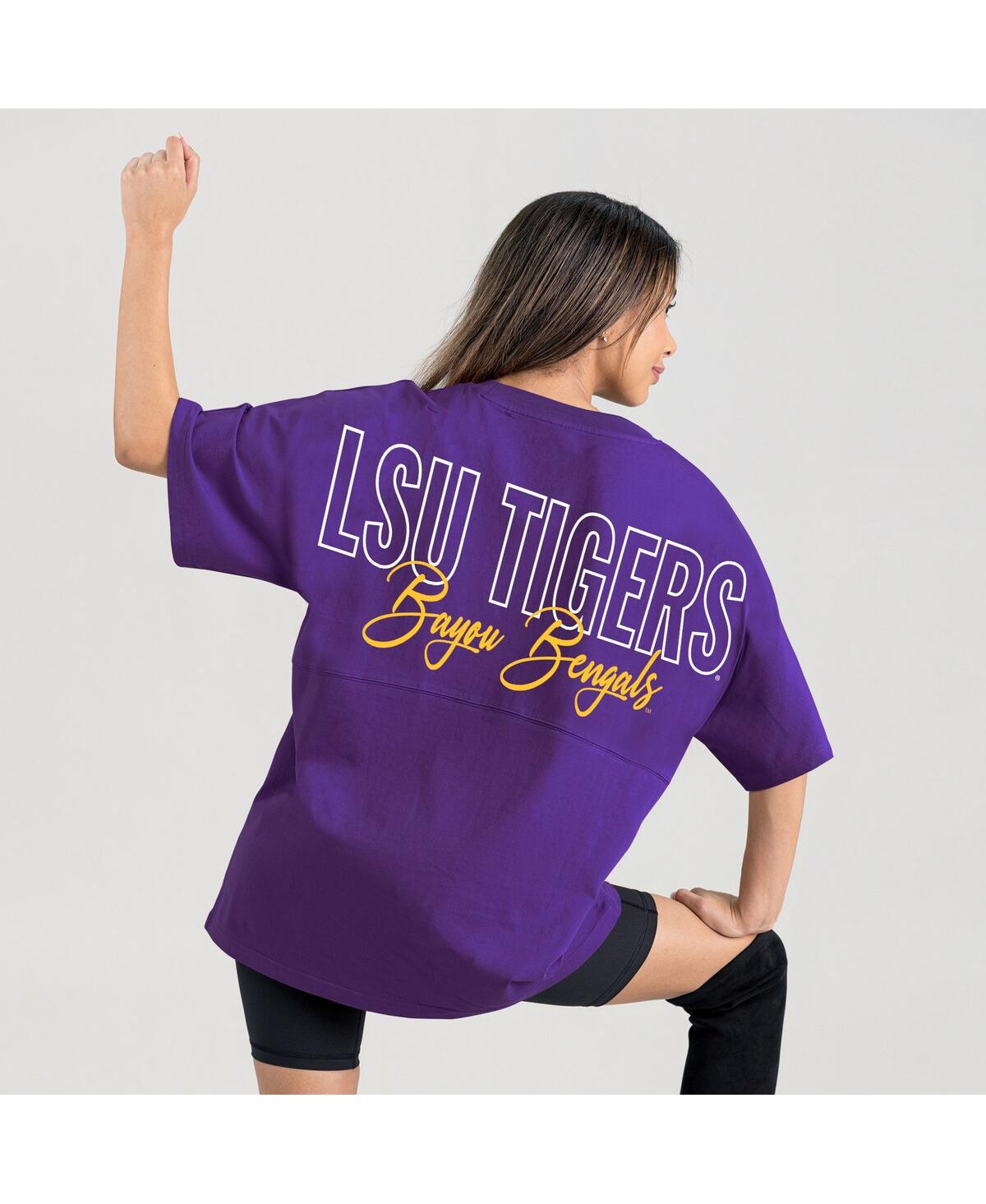 Gameday Couture Women's Purple Lsu Tigers Oversized Back At Ya T-shirt In Multi