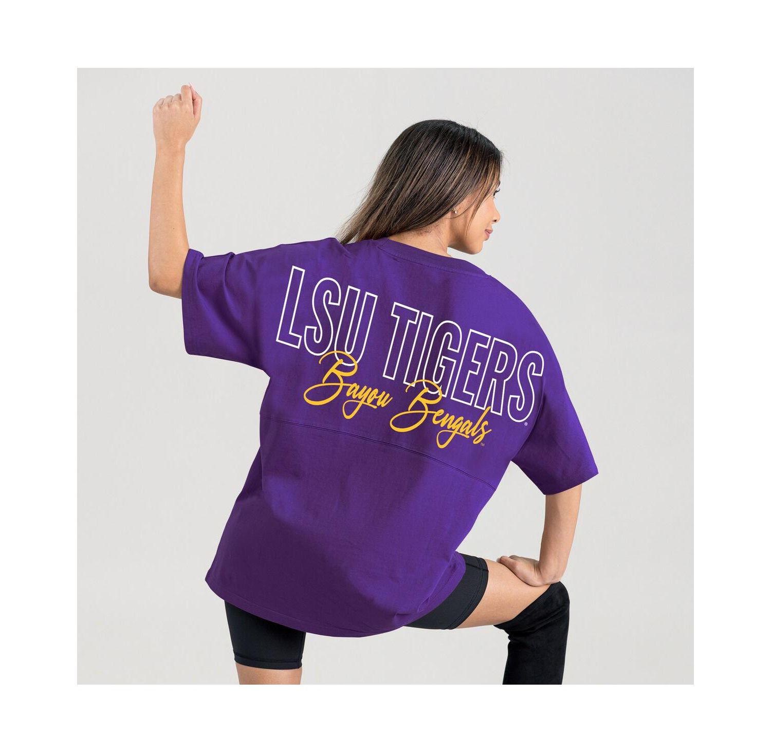 Women's Purple LSU Tigers Oversized Back at Ya T-Shirt