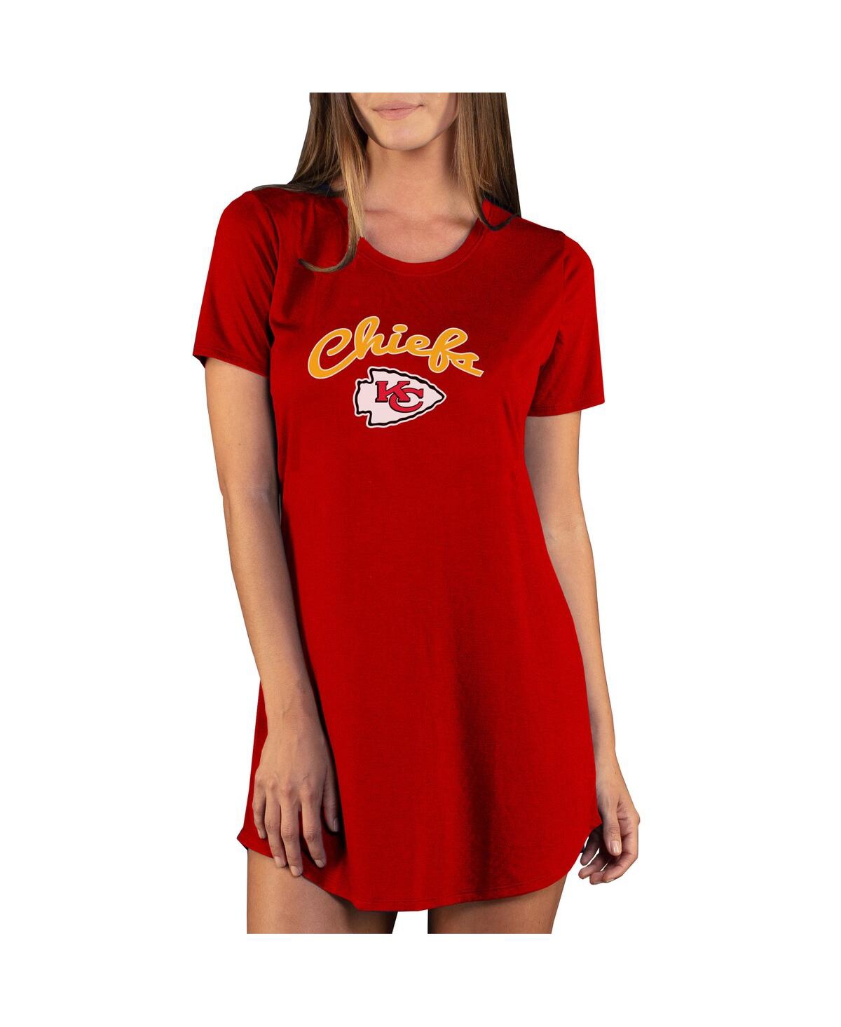 Concepts Sport Women's Red Kansas City Chiefs Marathon Knit Nightshirt In Red