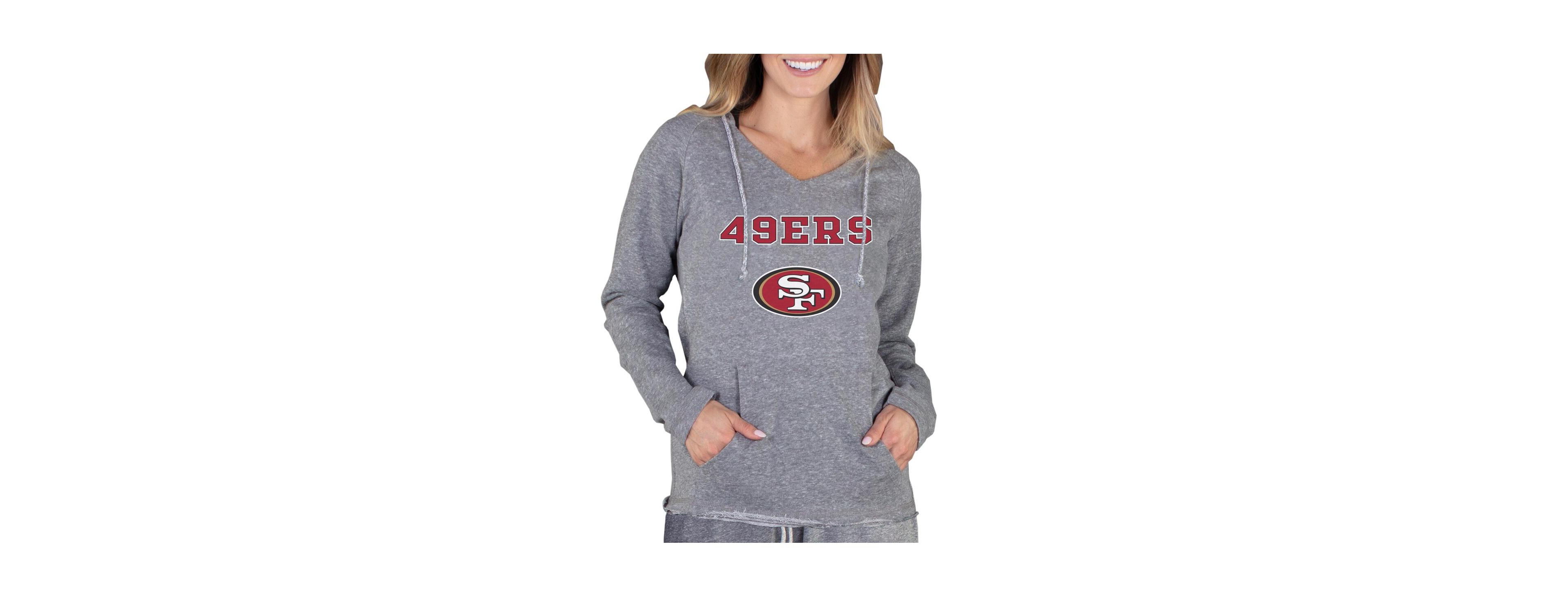 Concepts Sport Women's Gray San Francisco 49ers Mainstream Tri-Blend Raglan Hoodie V-Neck Top