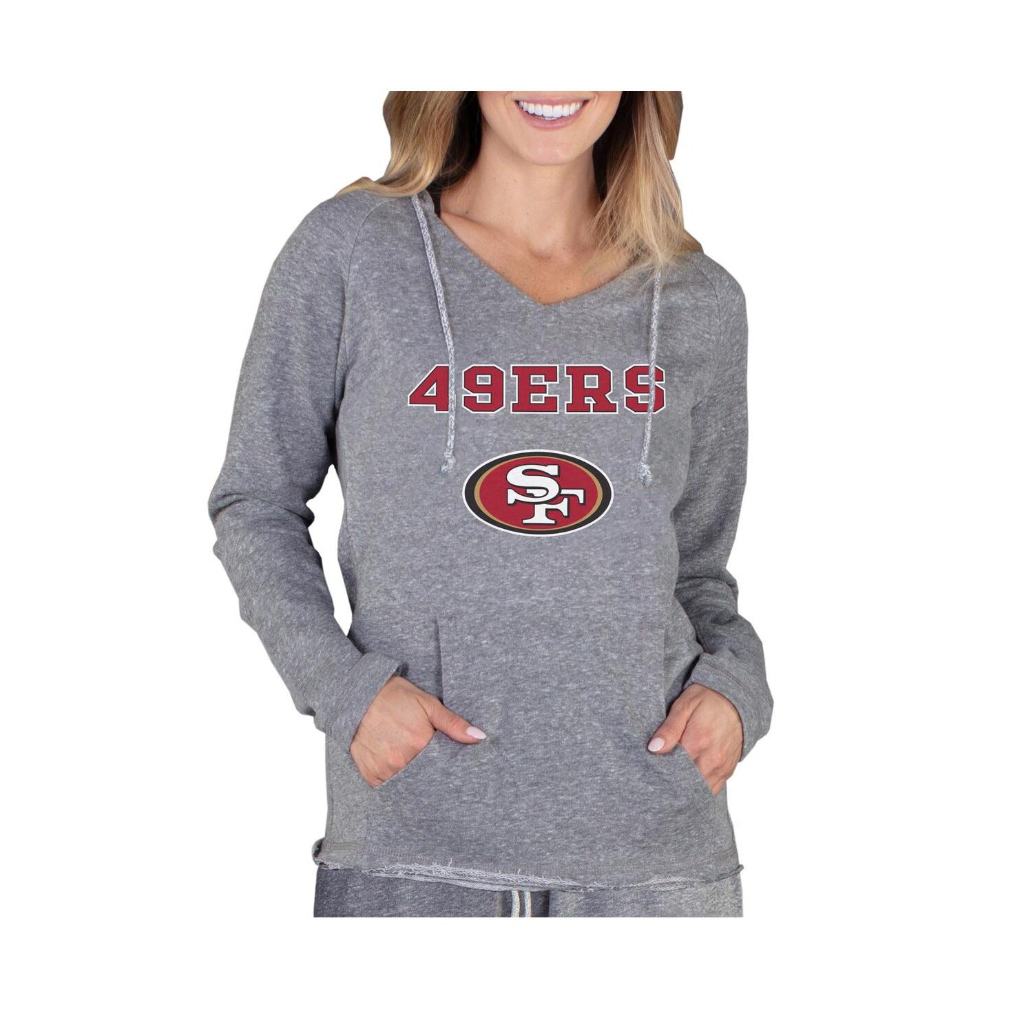 Women's Gray San Francisco 49ers Mainstream Tri-Blend Raglan Hoodie V-Neck Top